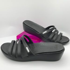 Crocs Women’s “Rhonda” Wedge Color: Black